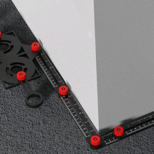 TOPWAY Multi-Function Angle Measuring Ruler, 12 Sided Aluminum مسطرة قص بلاط 12 زاوية