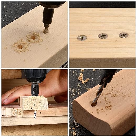 Countersink Wood Drill Bit Set طقم ريش حديد لتخويش الخشب