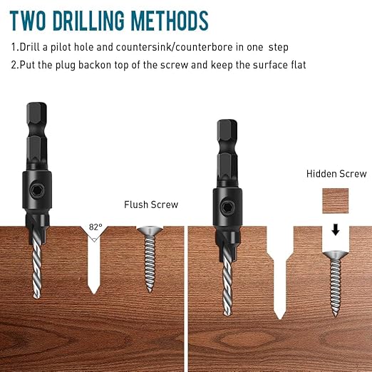 Countersink Wood Drill Bit Set طقم ريش حديد لتخويش الخشب