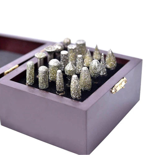 Electroplated Diamond Burr 20pcs طقم روؤس الماس للحفر