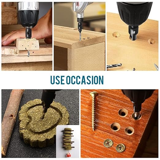 Countersink Wood Drill Bit Set طقم ريش حديد لتخويش الخشب
