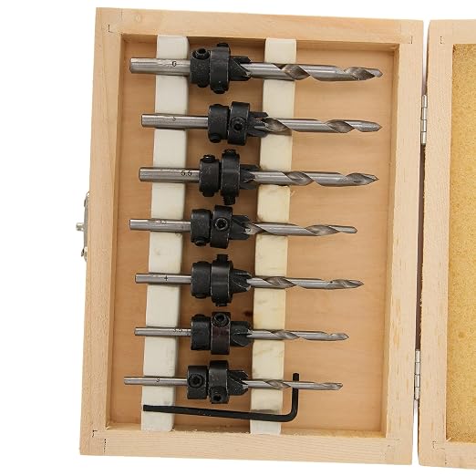 Countersink Wood Drill Bit Set طقم ريش حديد لتخويش الخشب