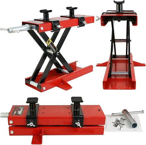 Motorcycle Lift Red رافعة مقصية للدراجات النارية