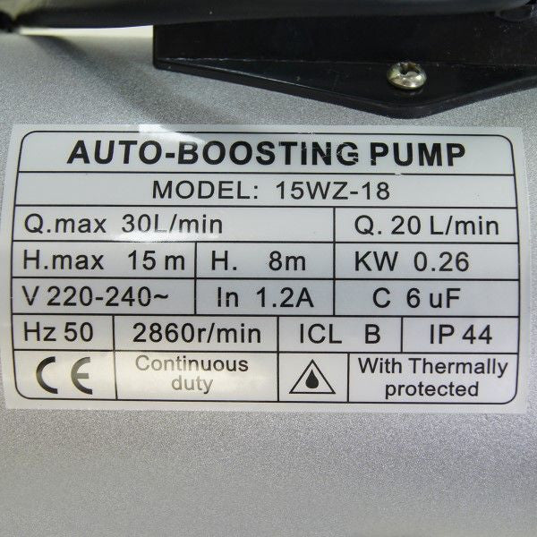 Water Pump 260W مضخة تقوية مياه