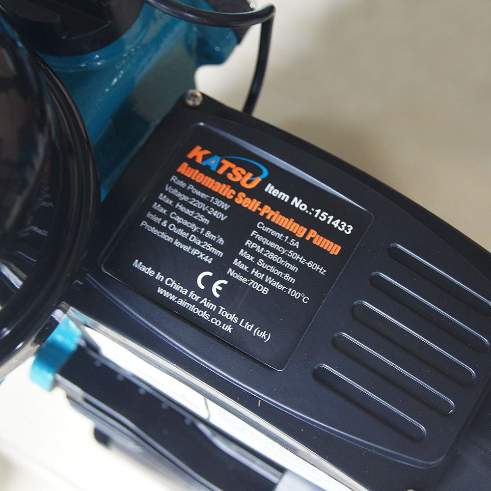 151433 Self Priming Water Booster Pump 130W طلمبة سحب ذاتي130 واط