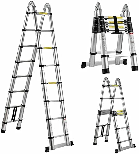 T338422 Aluminium Telescopic Foldable Ladder Lightweight 3.8M