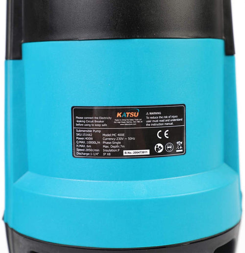 151662 KATSU Garden Submersible Pump 10 Meters Hose 1"