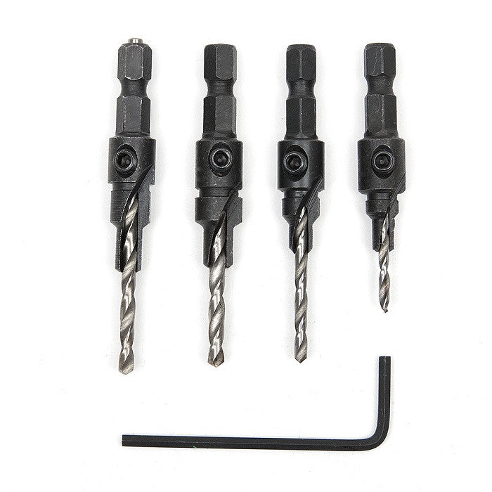 Countersink Wood Drill Bit Set 4Pc طقم ريش حديد لتخويش الخشب 4 قطع