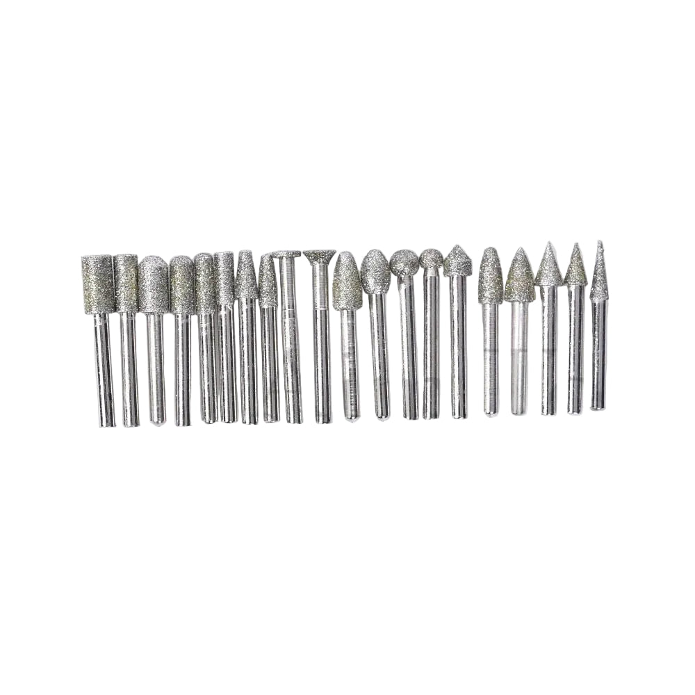 Electroplated Diamond Burr 20pcs طقم روؤس الماس للحفر