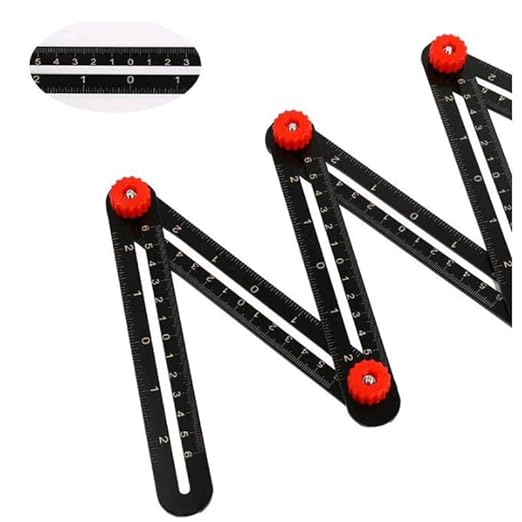TOPWAY Multi-Function Angle Measuring Ruler, 12 Sided Aluminum  مسطرة قص بلاط 12 زاوية