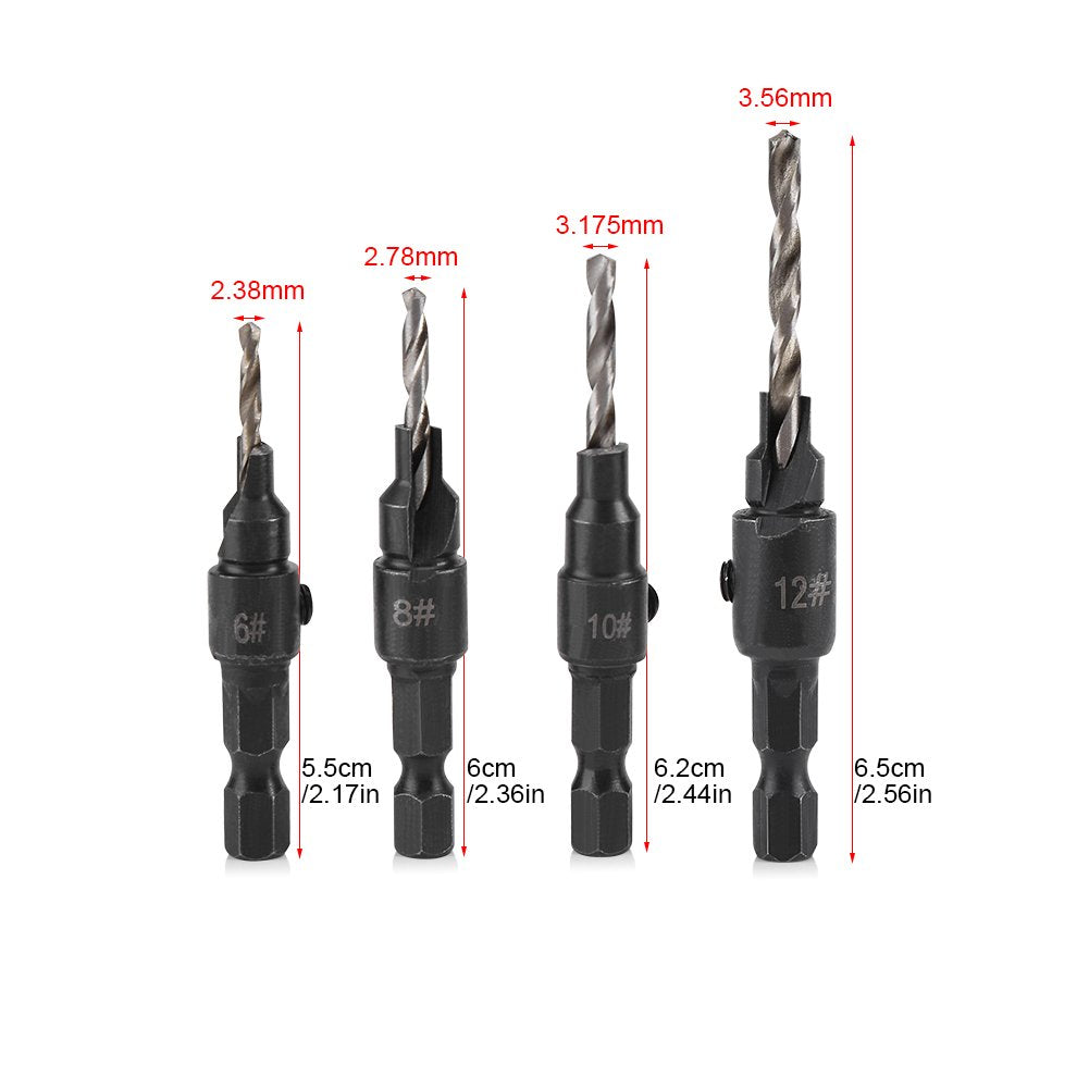 Countersink Wood Drill Bit Set طقم ريش حديد لتخويش الخشب