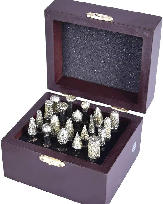 Electroplated Diamond Burr 20pcs طقم روؤس الماس للحفر