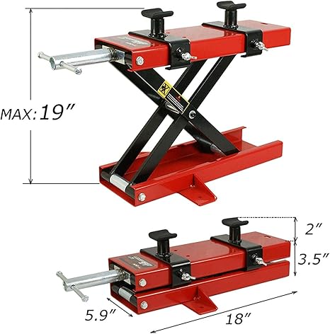 Motorcycle Lift Red رافعة مقصية للدراجات النارية