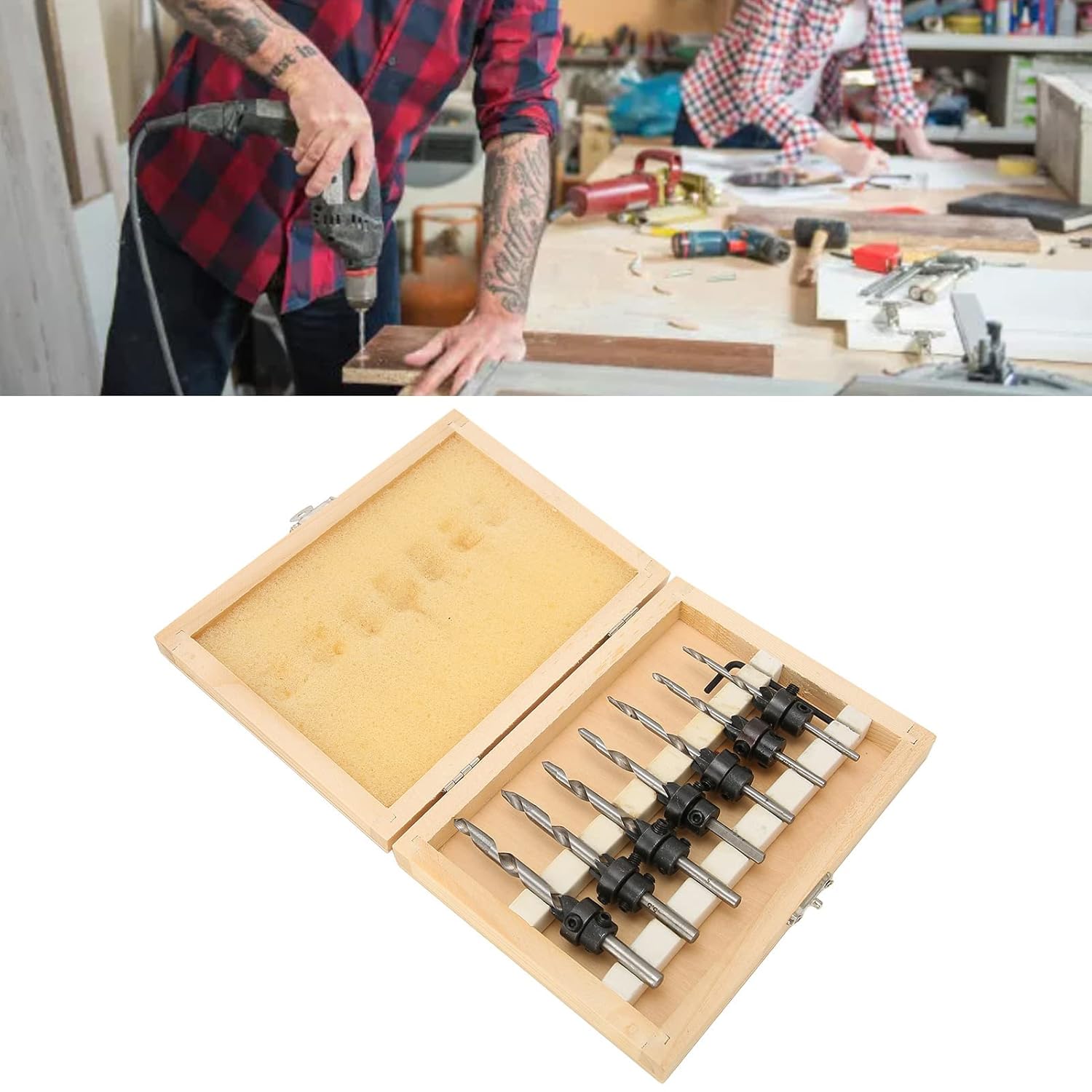 Countersink Wood Drill Bit Set  طقم ريش حديد لتخويش الخشب