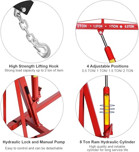 Foldable Shop Crane 2 Ton  رافعة محركات هيدروليكية