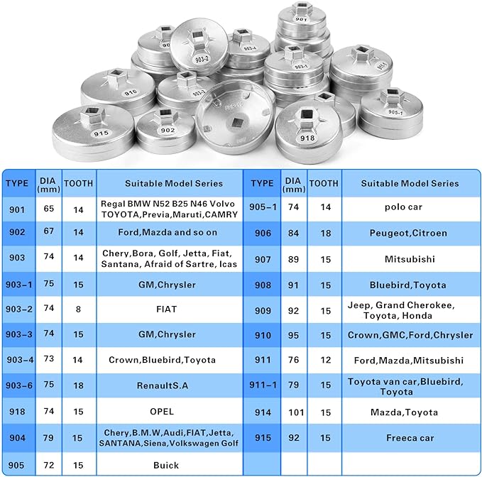 450256 23 Pcs Oil Wrench Aluminum  مفتاح فلتر زيت