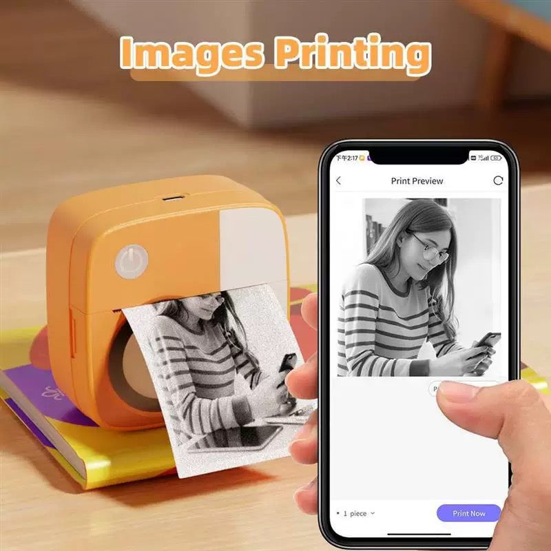 Mini Label Printer with 5 Rolls 50*15mm