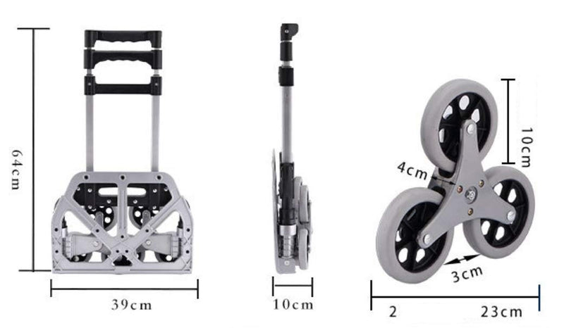 TPW Folding Trolley Stairs Climbing Almn Frame 70KG