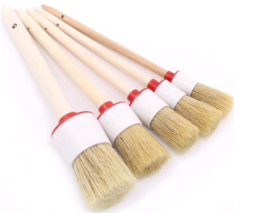 Car Cleaning Brush Set 5PCs, Pure Bristle