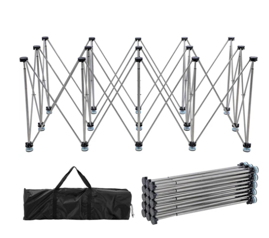 Foldable Working Table Wood & Tile 15 Legs Adjustable 228x117cm