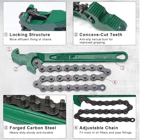 Oil Filter Chain Wrench 9" مفتاح فلتر زيت