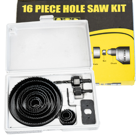 Hole Cutting Set For Wood 16pcs طقم قوارات خشب و بلاستيك