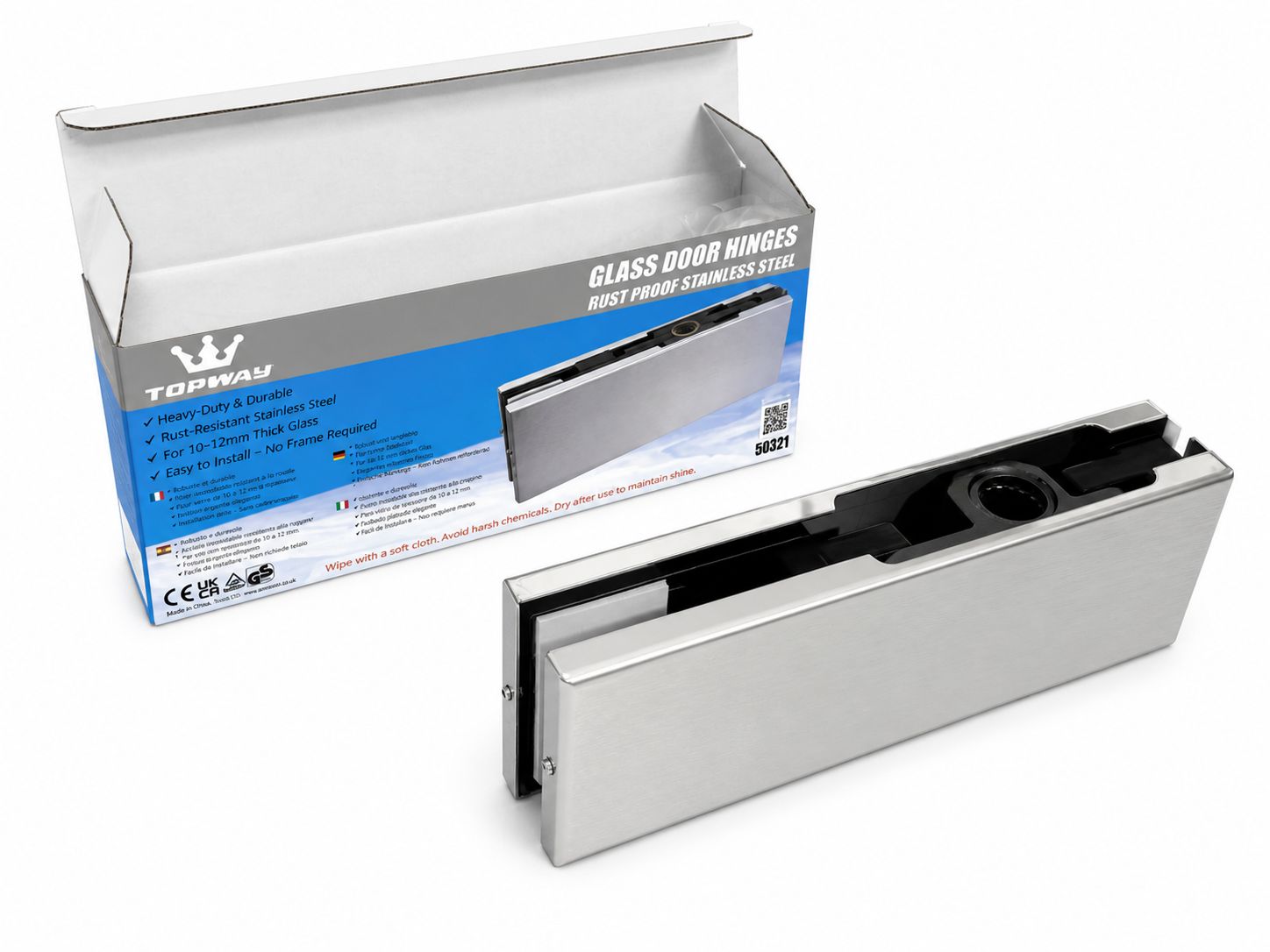 TOPWAY Glass Door Top Patch SS201 - مفصلة راس