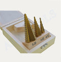 3Pc Step Drill In Wood Box طقم ريش بلبل 3 قطع