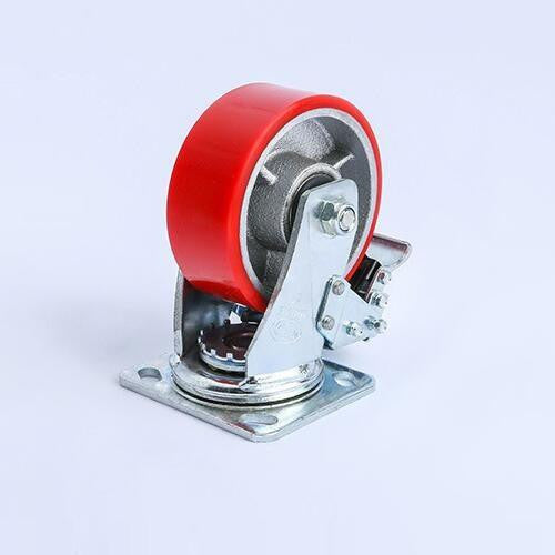 Cast Iron PU Wheel Swivel With Brake دولاب عرباية صناعي