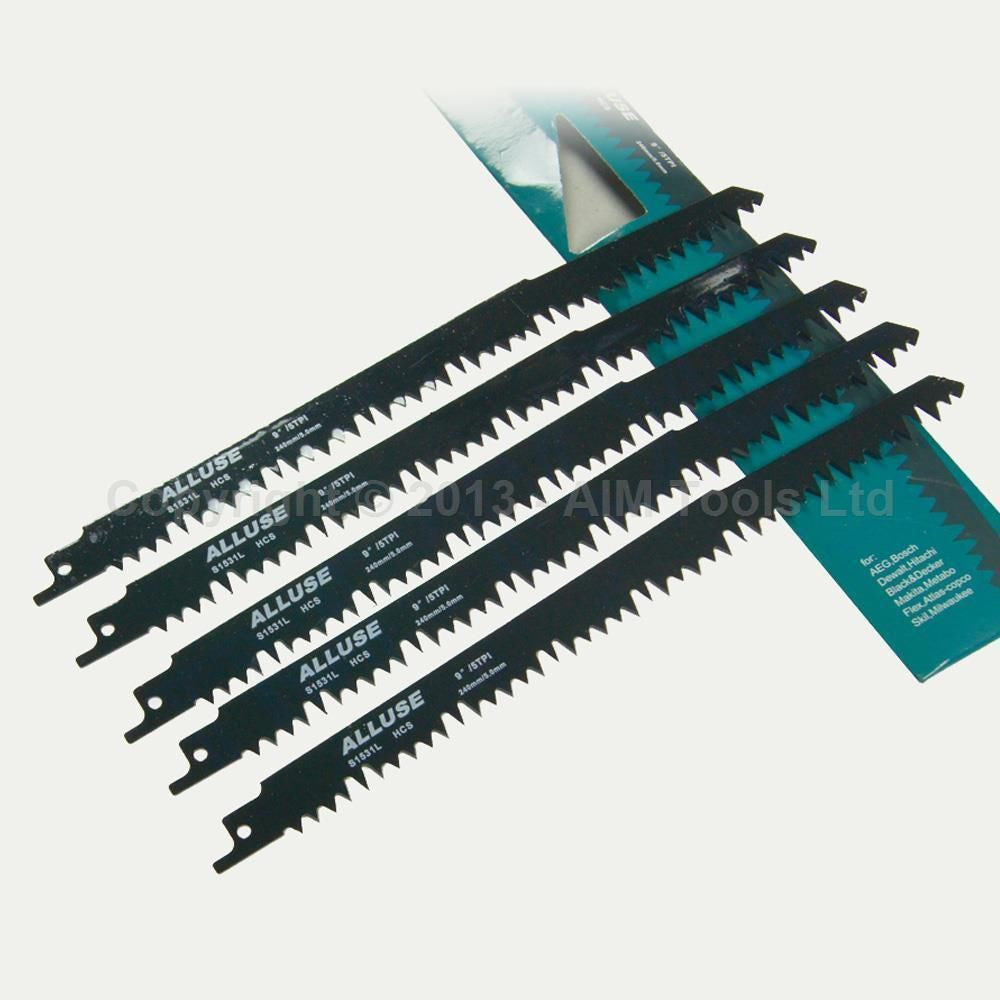 138963  Reciprocating Saw Blade Set For Wood 9 inch 225mm 5PCs  ريش منشار ترددي 5 قطع