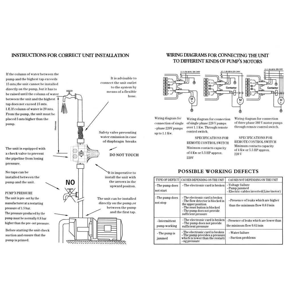 151021 Pressure Control Switch منظم ضغط المياه