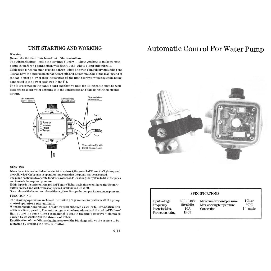 151021 Pressure Control Switch منظم ضغط المياه
