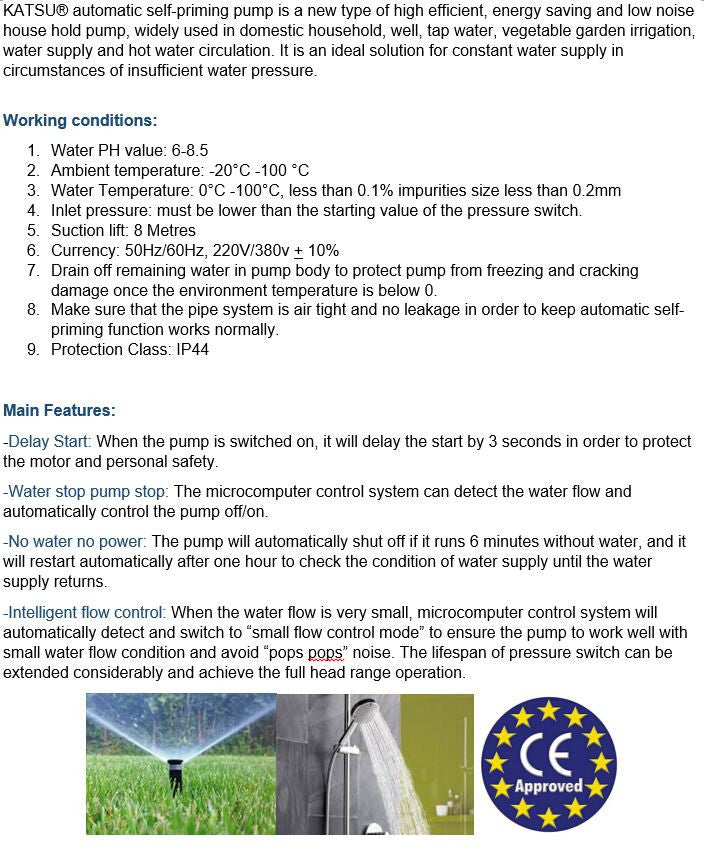 151433 Self Priming Water Booster Pump 130W       طلمبة سحب ذاتي130 واط