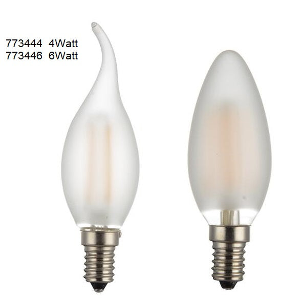 Led Candle Light Curved E14 Warm White Frosted, 2W, 4W, 6W