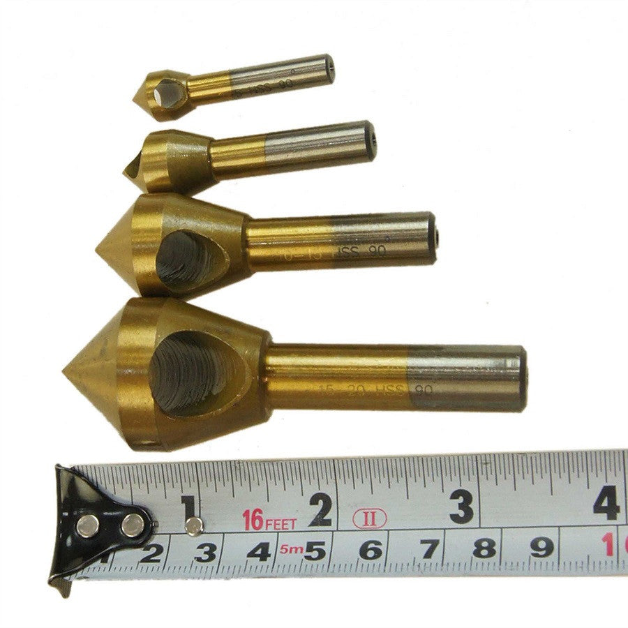 4PC HSS Countersink Drill Bits 2 - 20mm طقم ريش لتخويش الستانليس