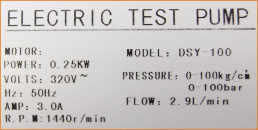 318918 Pressure Tester ماكنة فحص قساطل