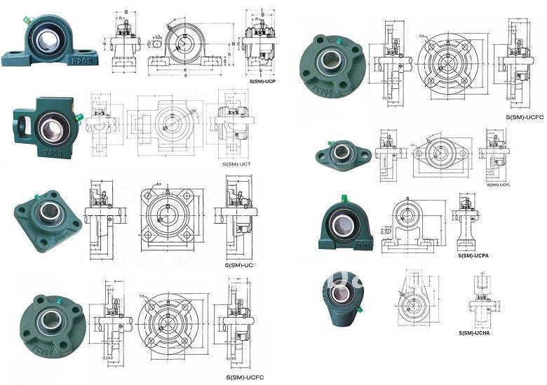 SP990373 Block Bearing UCP201 to UCP212