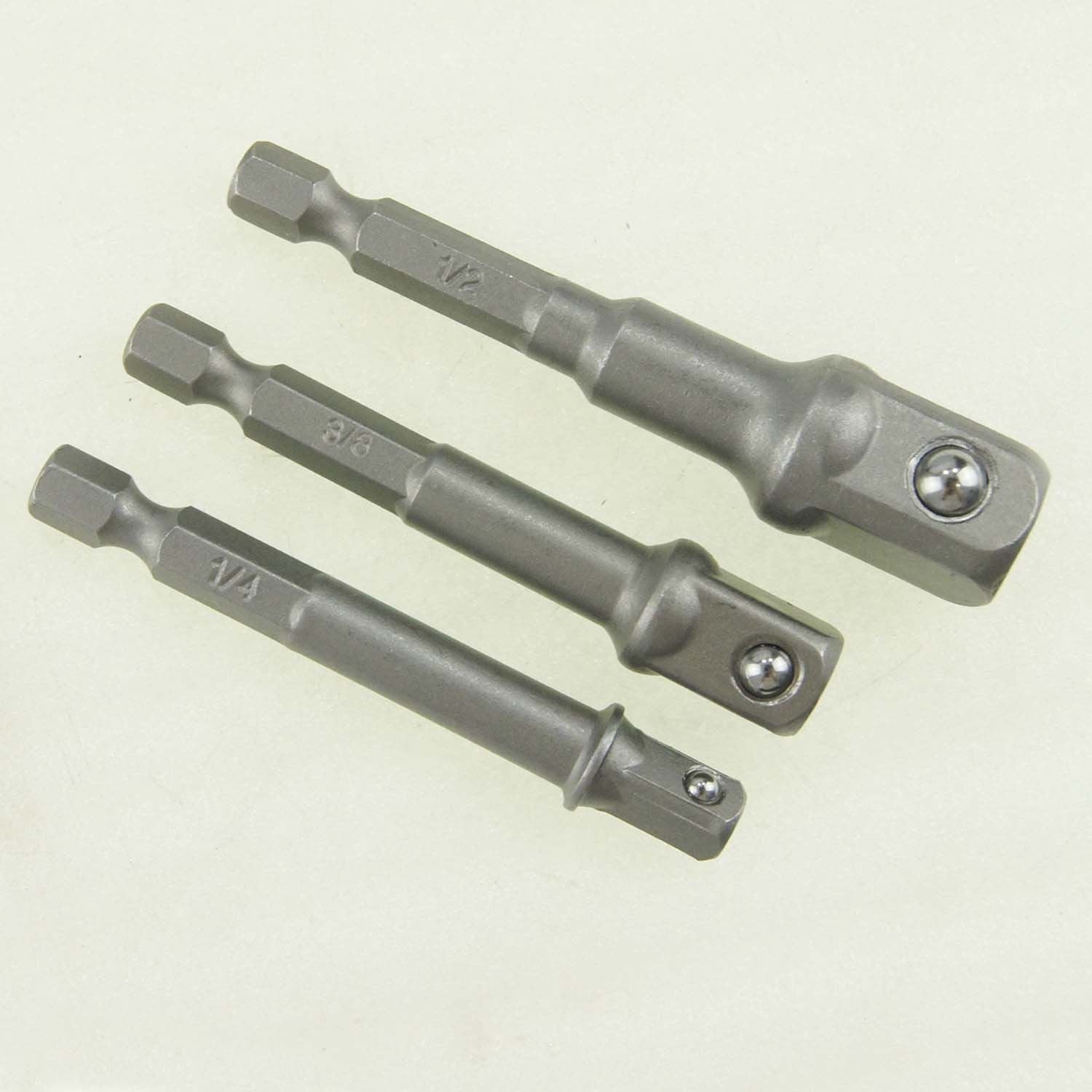 138107 3pcs Socket Adapter Hex Shank وصلة راس طربوش