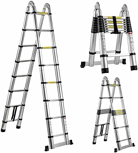 T338421 Aluminium Telescopic Foldable Ladder Lightweight 3.2M