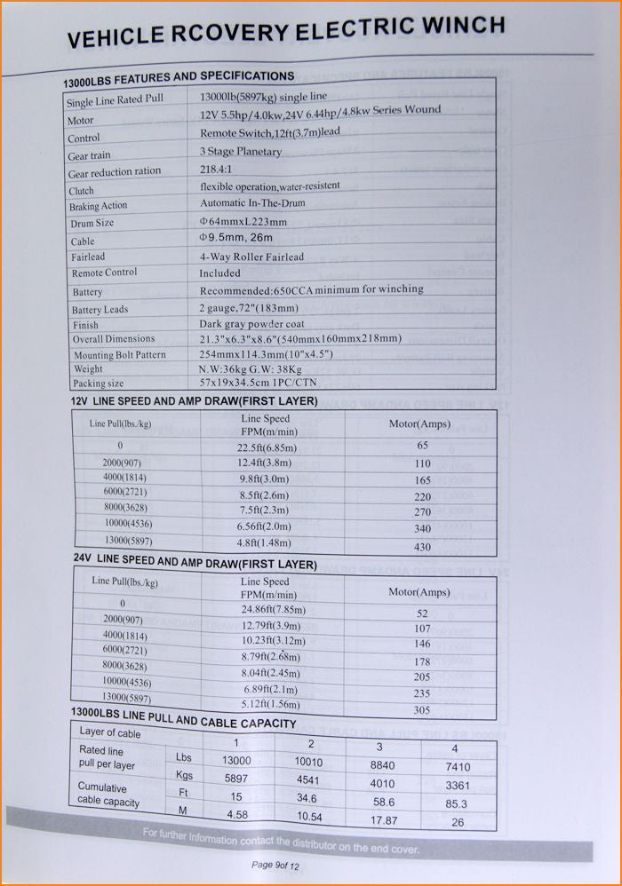 451957 4*4 Car Winch Sic13000 ونش رانج