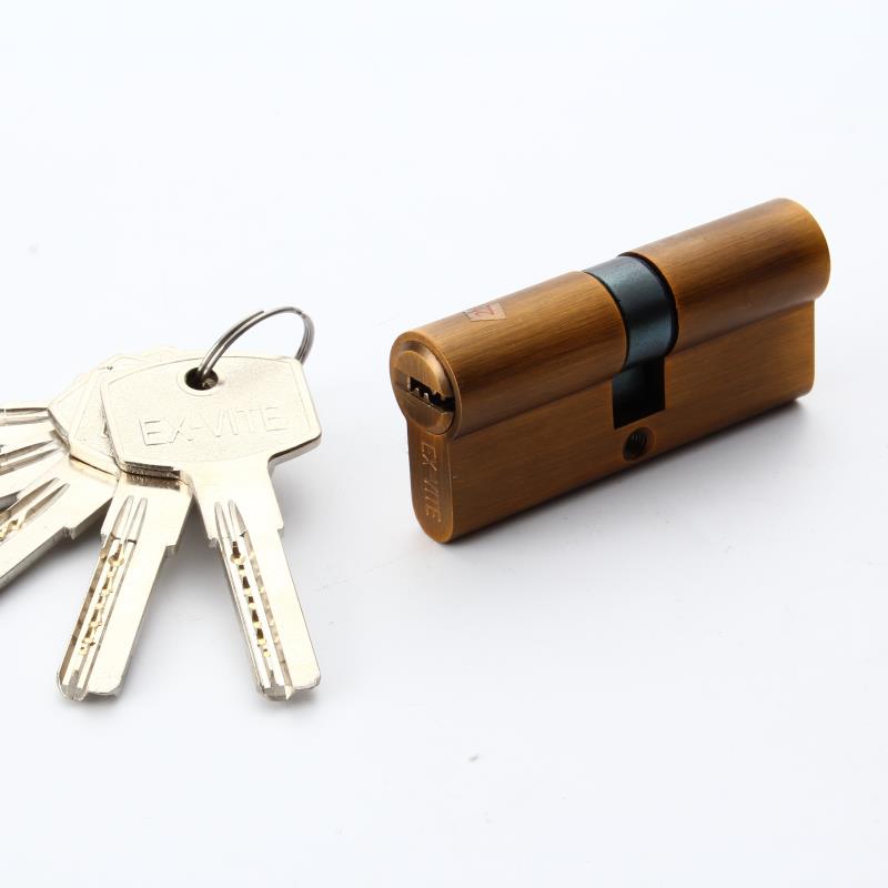 501504 Door Lock Cylinder Computer Single Line  5 Keys Copper