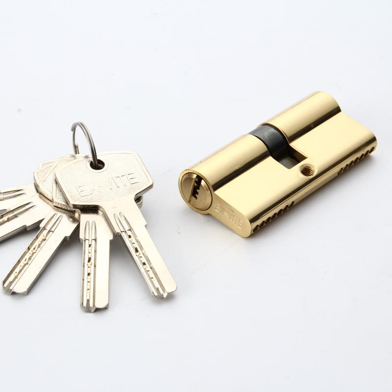 501504 Door Lock Cylinder Computer Single Line  5 Keys Copper