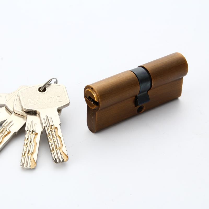 501505 Door Lock Cylinder Computer Double Line 5 Keys Copper