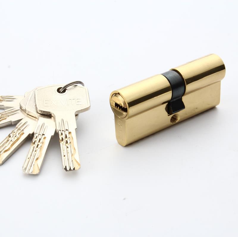 501505 Door Lock Cylinder Computer Double Line 5 Keys Copper