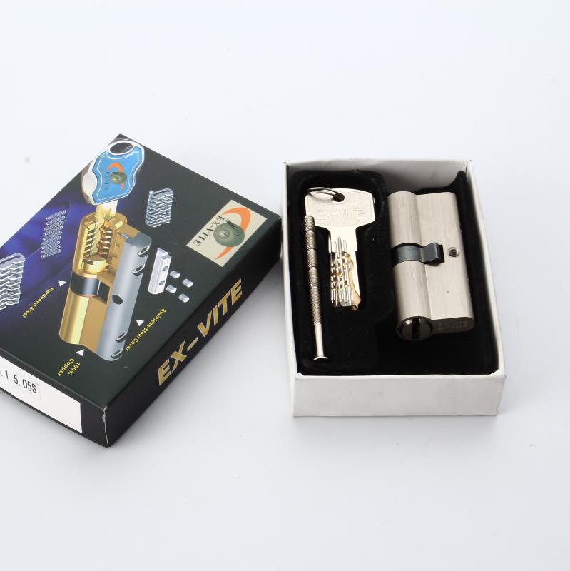 501505 Door Lock Cylinder Computer Double Line 5 Keys Copper