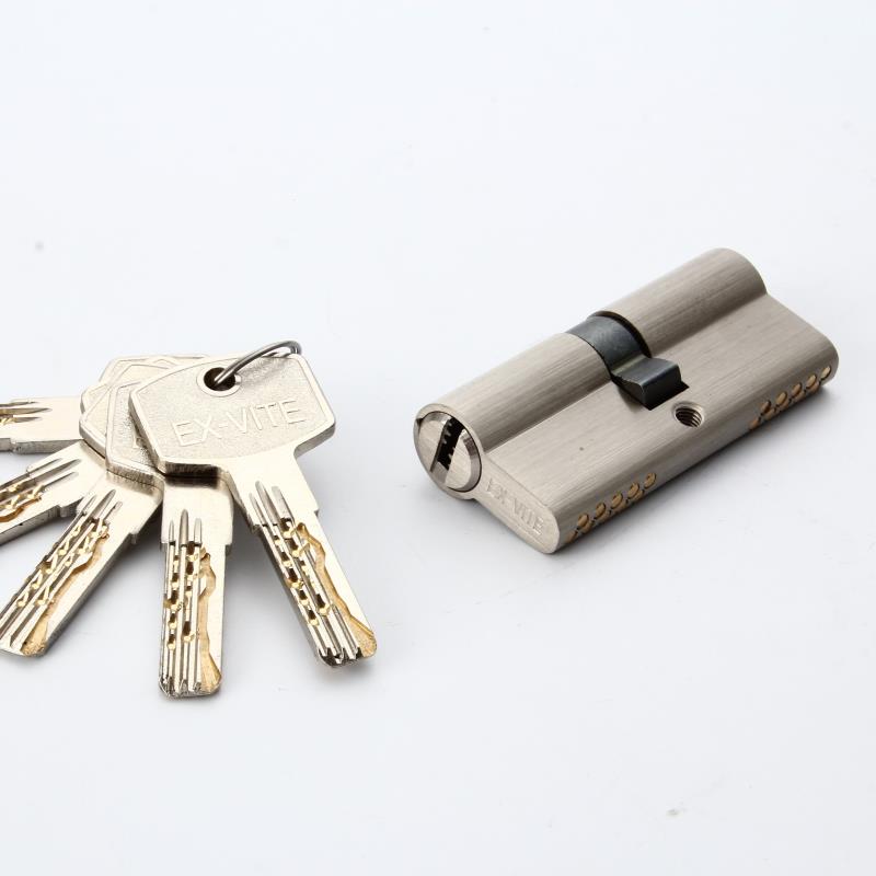 501505 Door Lock Cylinder Computer Double Line 5 Keys Copper