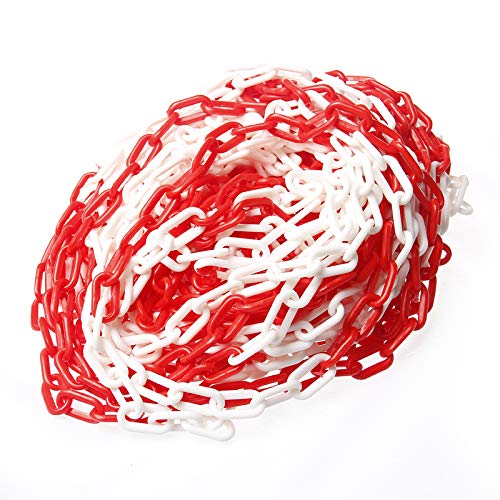 Red And White Barrier Plastic Chain 6mm 25Meters