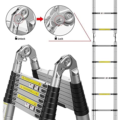 T338421 Aluminium Telescopic Foldable Ladder Lightweight 3.2M
