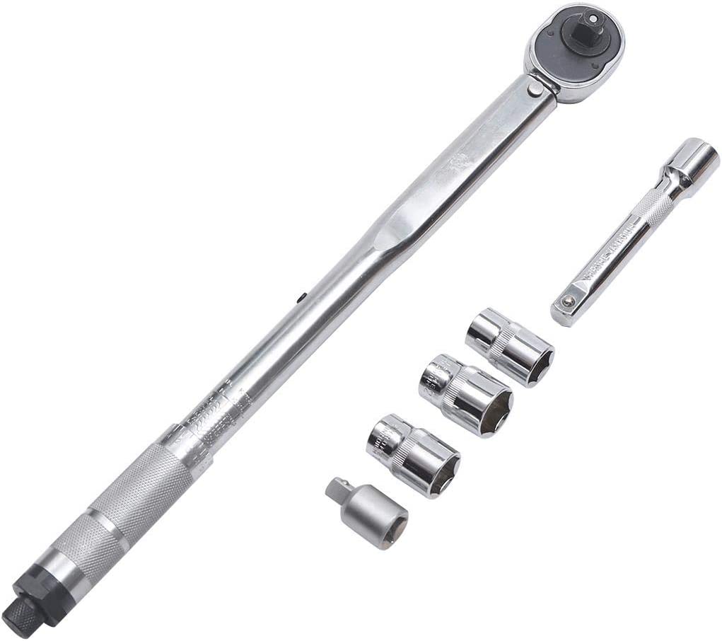 423900 KATSU 1/2-Inch Drive Click Torque Wrench Socket Ratchet Handle 28-210Nm