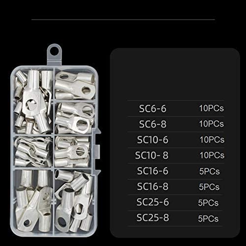 60PCS Wire Terminals Connector Cable Ring Battery SC Terminals Set